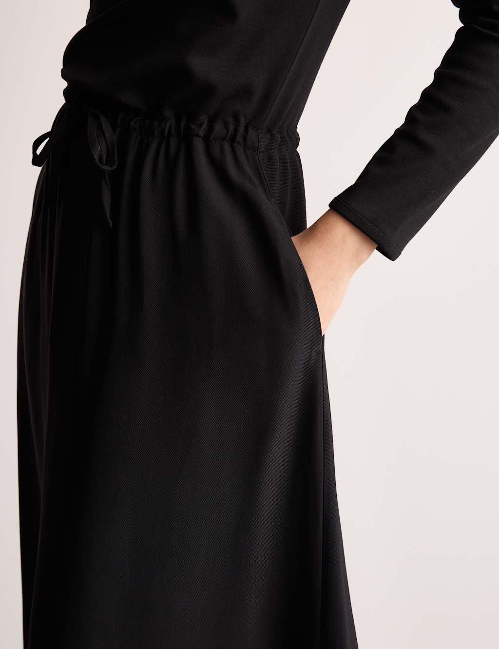 Cotton Blend Jersey Midi Waisted Dress 4 of 7