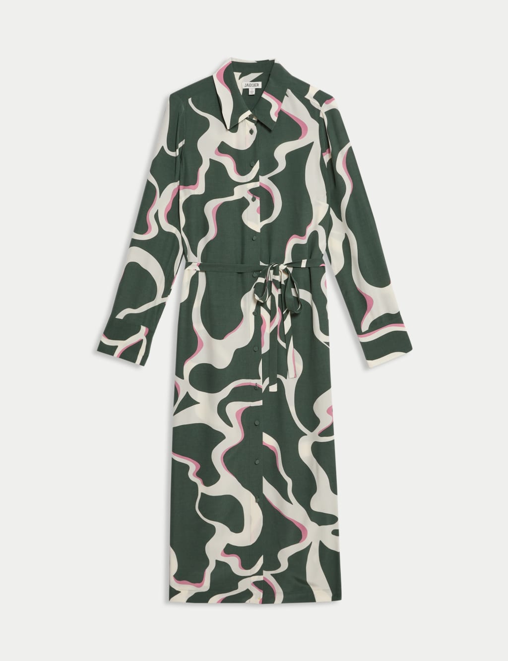 Printed Belted Midi Shirt Dress 2 of 7