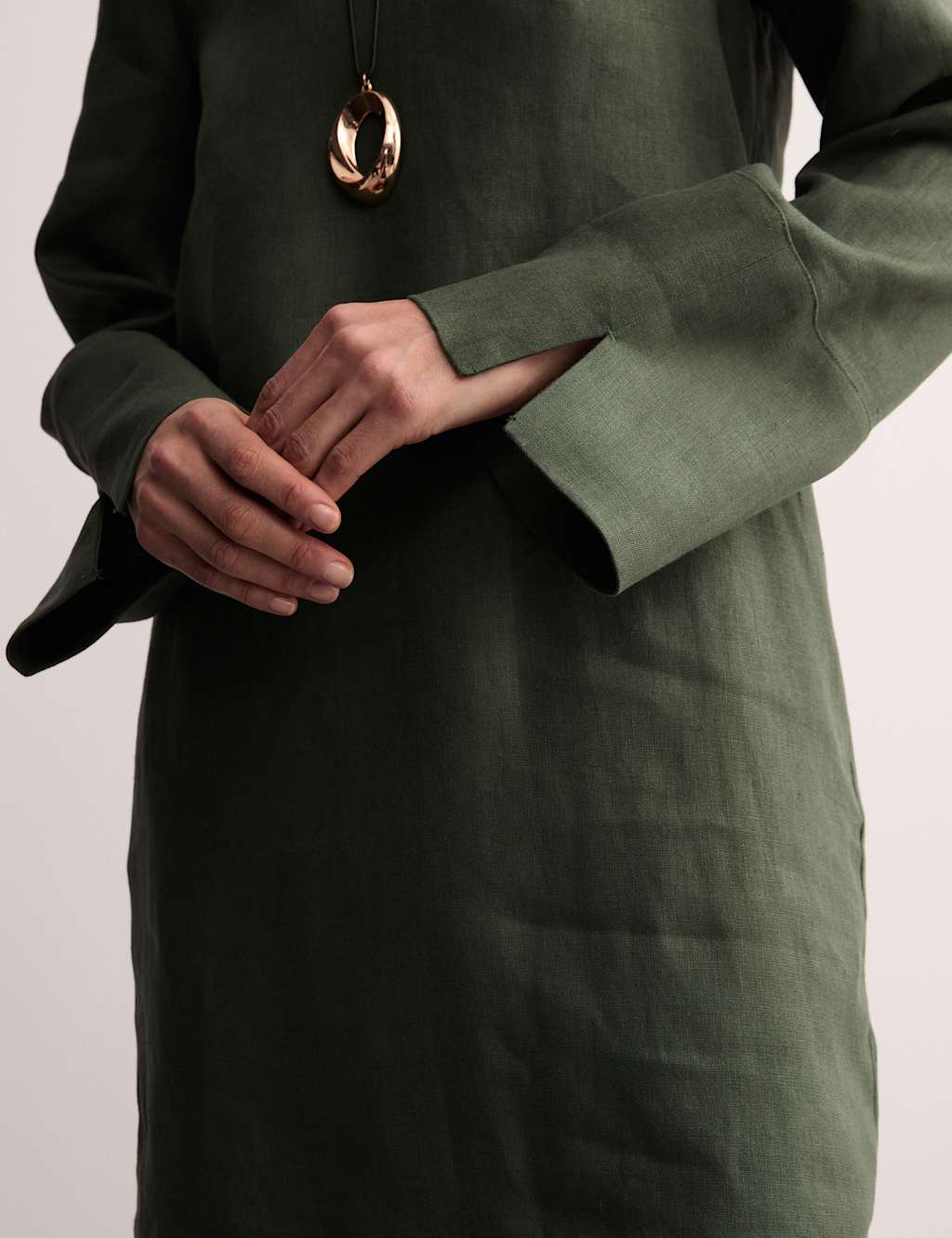 Pure Linen Collared Short Shift Dress 6 of 8