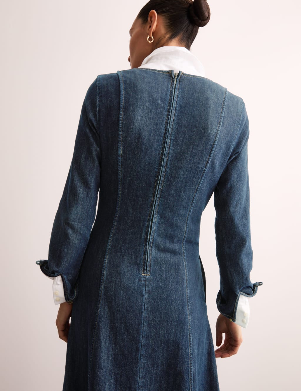 Denim Midi Fit and Flare Dress 6 of 7