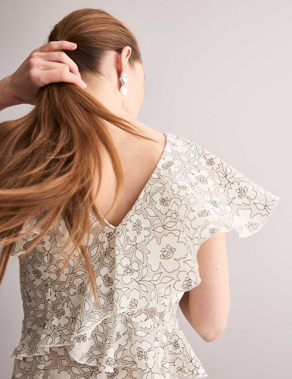 Floral Frill Detail Midi Tea Dress 4 of 7