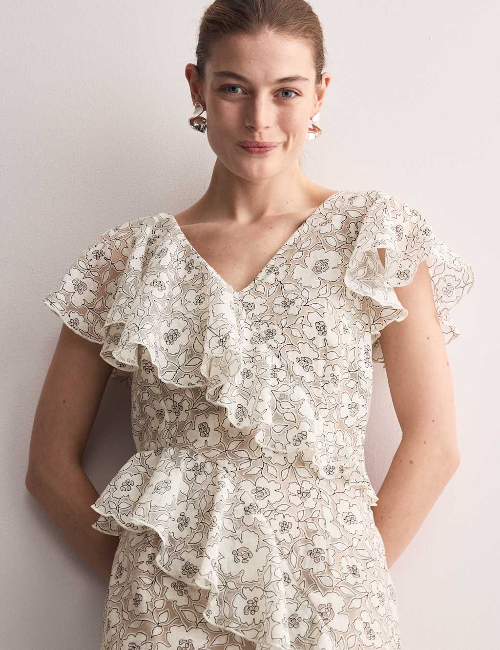 Floral Frill Detail Midi Tea Dress 5 of 7