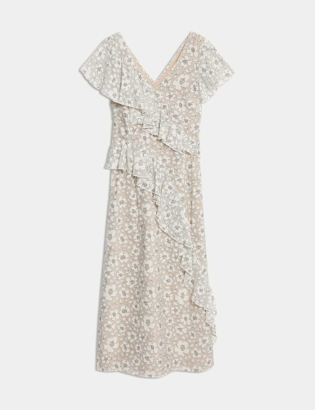 Floral Frill Detail Midi Tea Dress 2 of 7