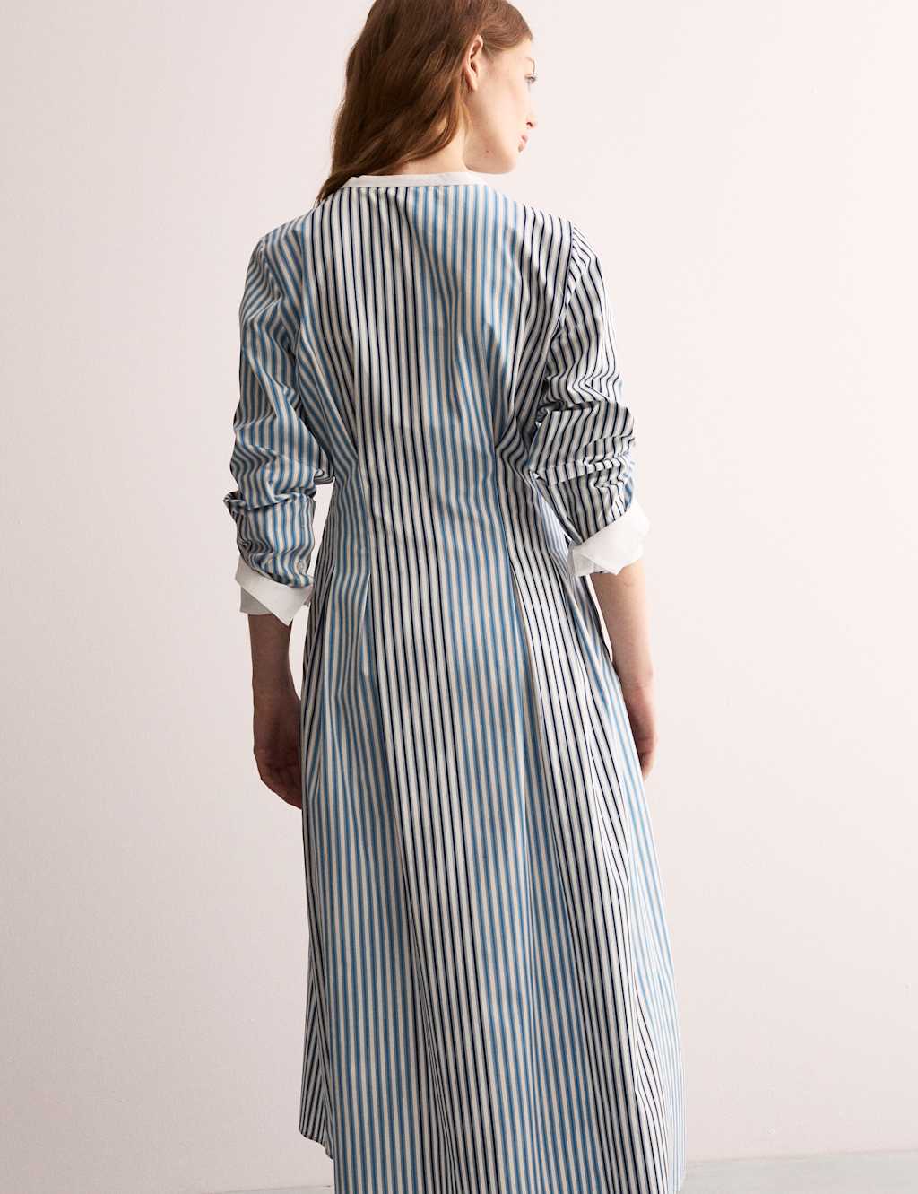 Pure Cotton Striped Midi Waisted Dress 5 of 7