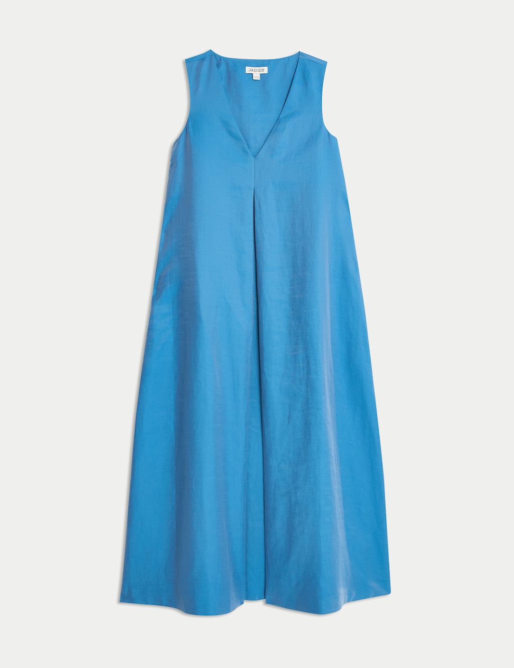 Linen Rich Shimmer V-Neck Midi Dress 2 of 8