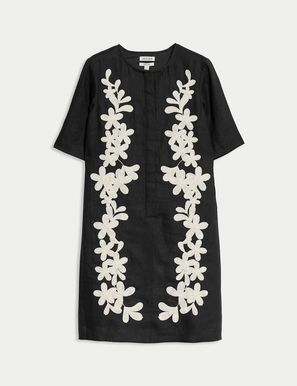 Pure Linen Embroidered Mini Shift Dress 2 of 7