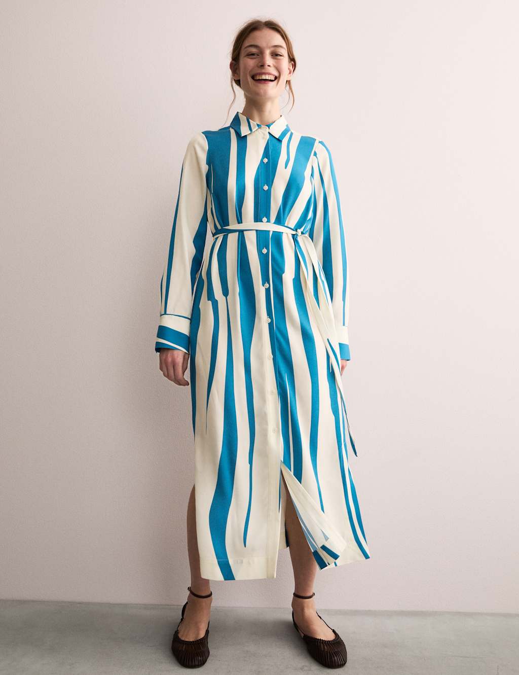 Striped Midi Shirt Dress 5 of 8