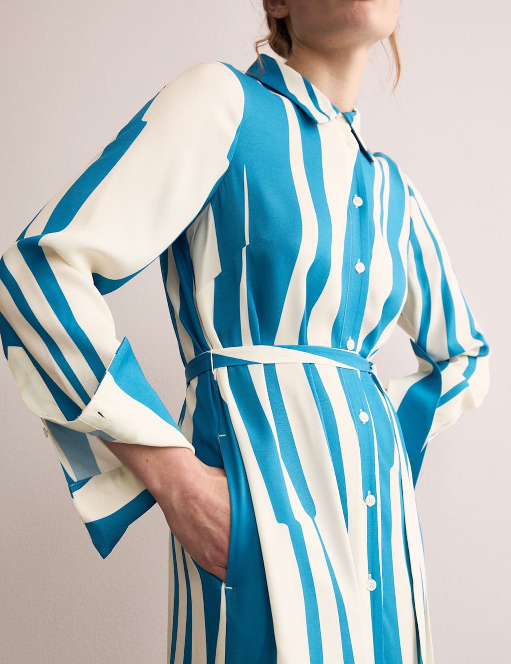 Striped Midi Shirt Dress 6 of 8