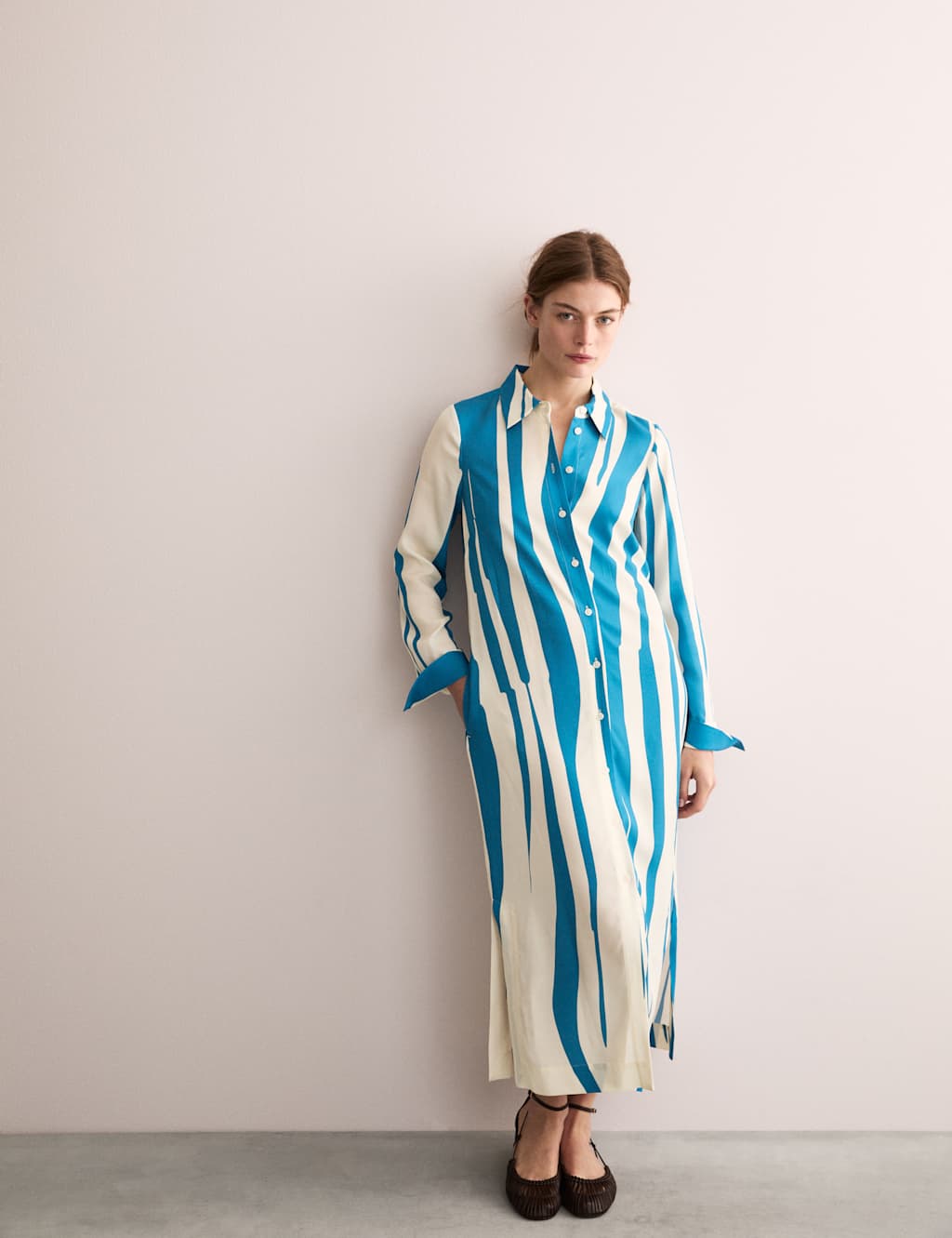 Striped Midi Shirt Dress 7 of 8