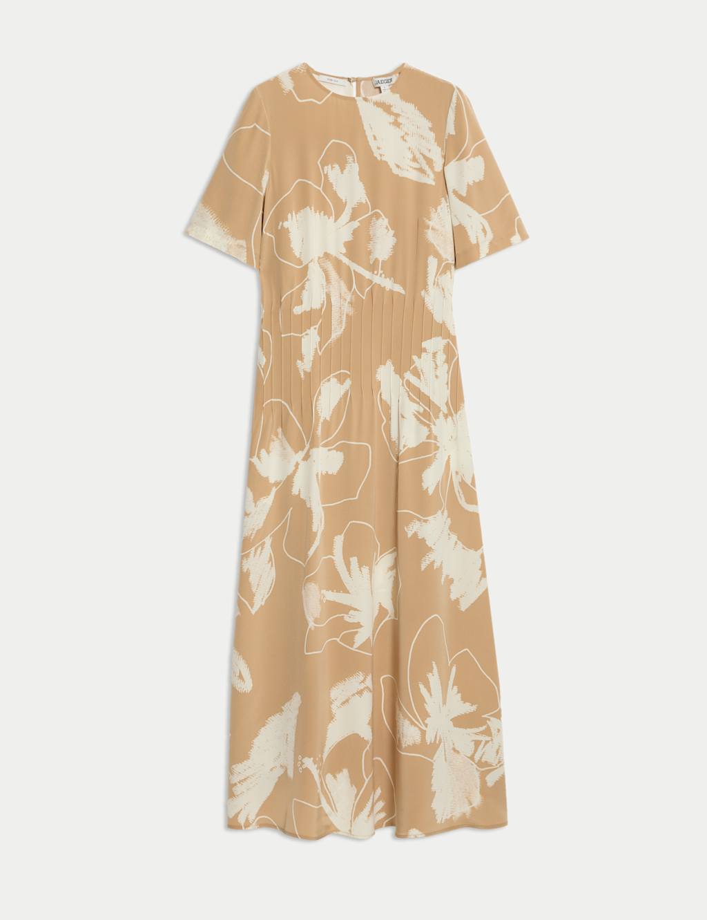 Pure Silk Floral Midi Waisted Dress 2 of 8