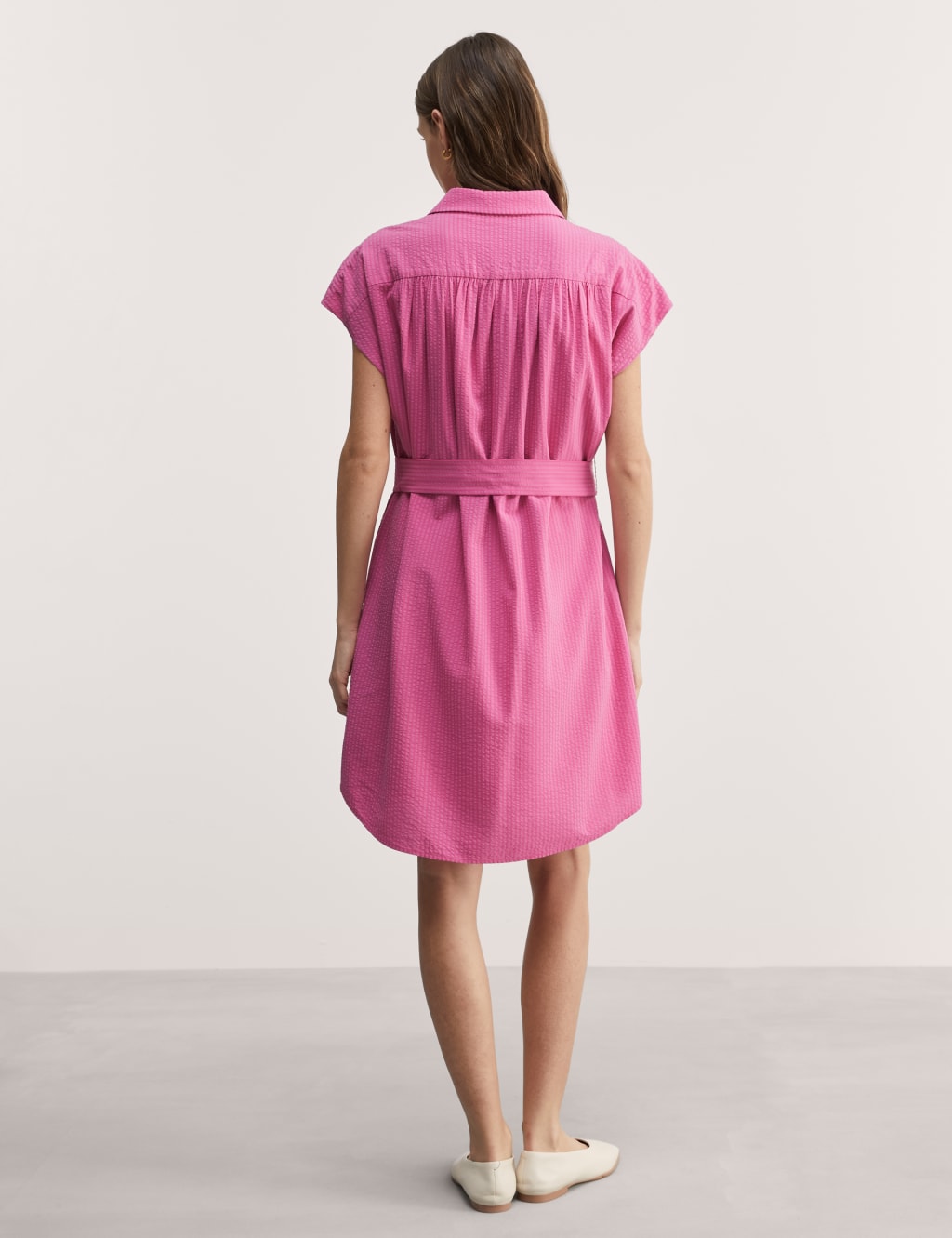 Cotton Blend Striped Midi Shift Dress 5 of 6