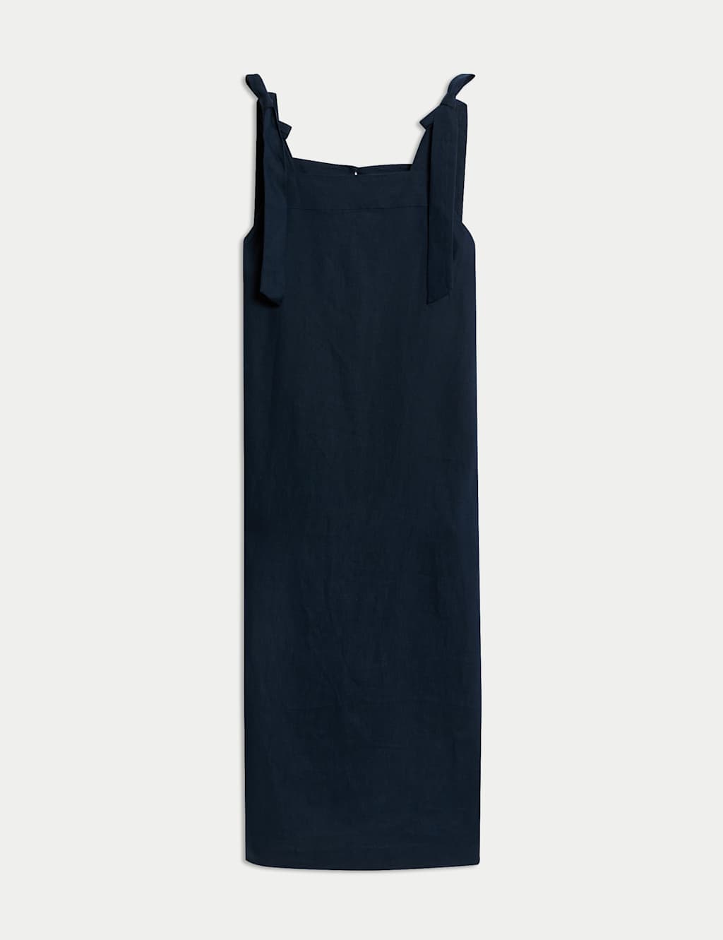Pure Linen Square Neck Tie Strap Midi Slip Dress 2 of 6