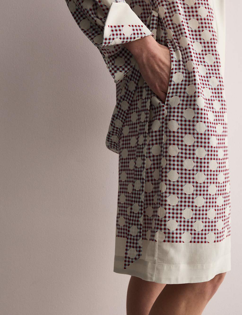 Gingham Spot Belted Mini Shirt Dress 6 of 7