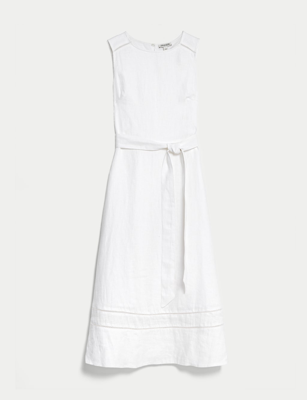 Pure Linen Tie Waist Midi Skater Dress 2 of 6