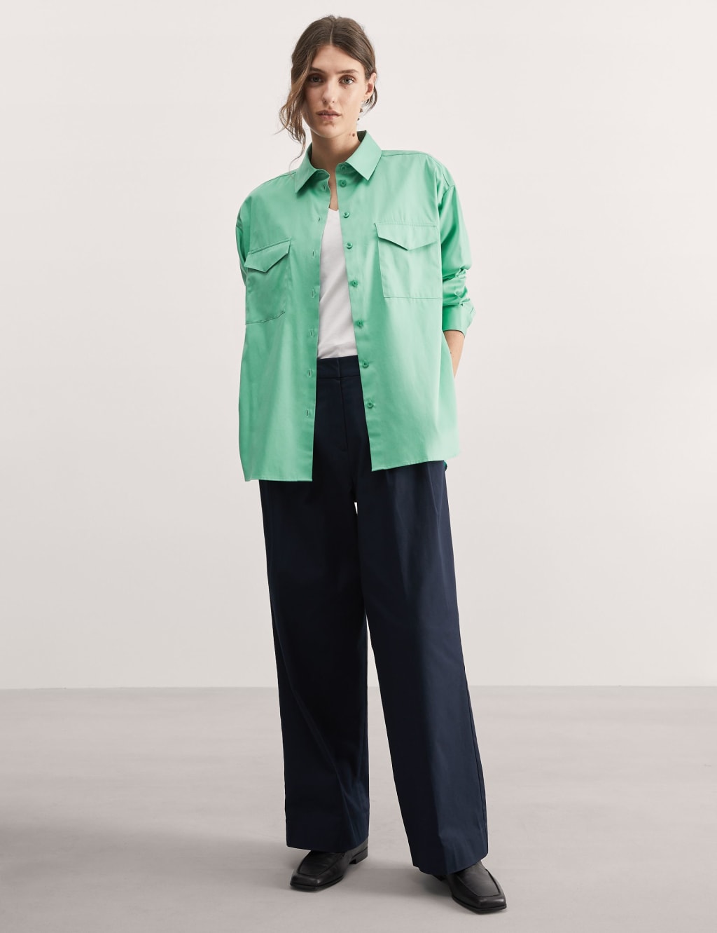 Pure Cotton Collared Relaxed Utility Shirt 2 of 6