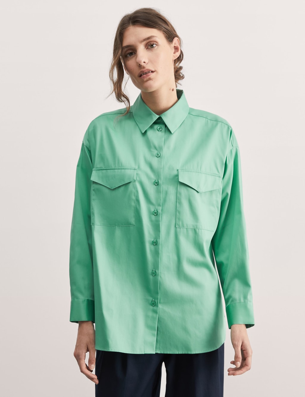 Pure Cotton Collared Relaxed Utility Shirt 3 of 6
