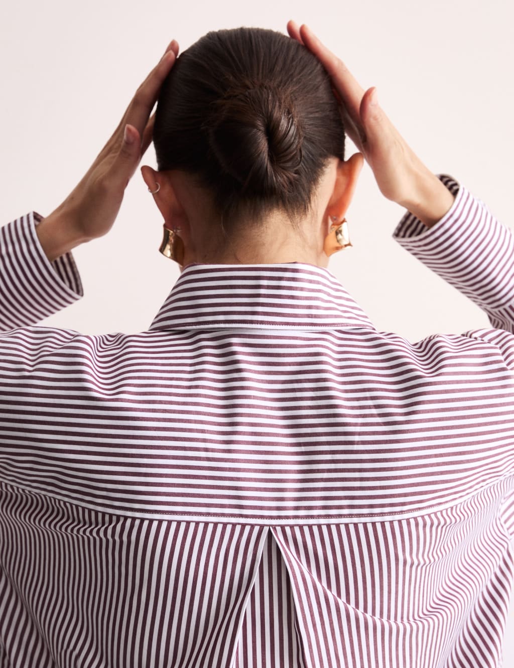 Pure Cotton Striped Collared Oversized Shirt 4 of 8