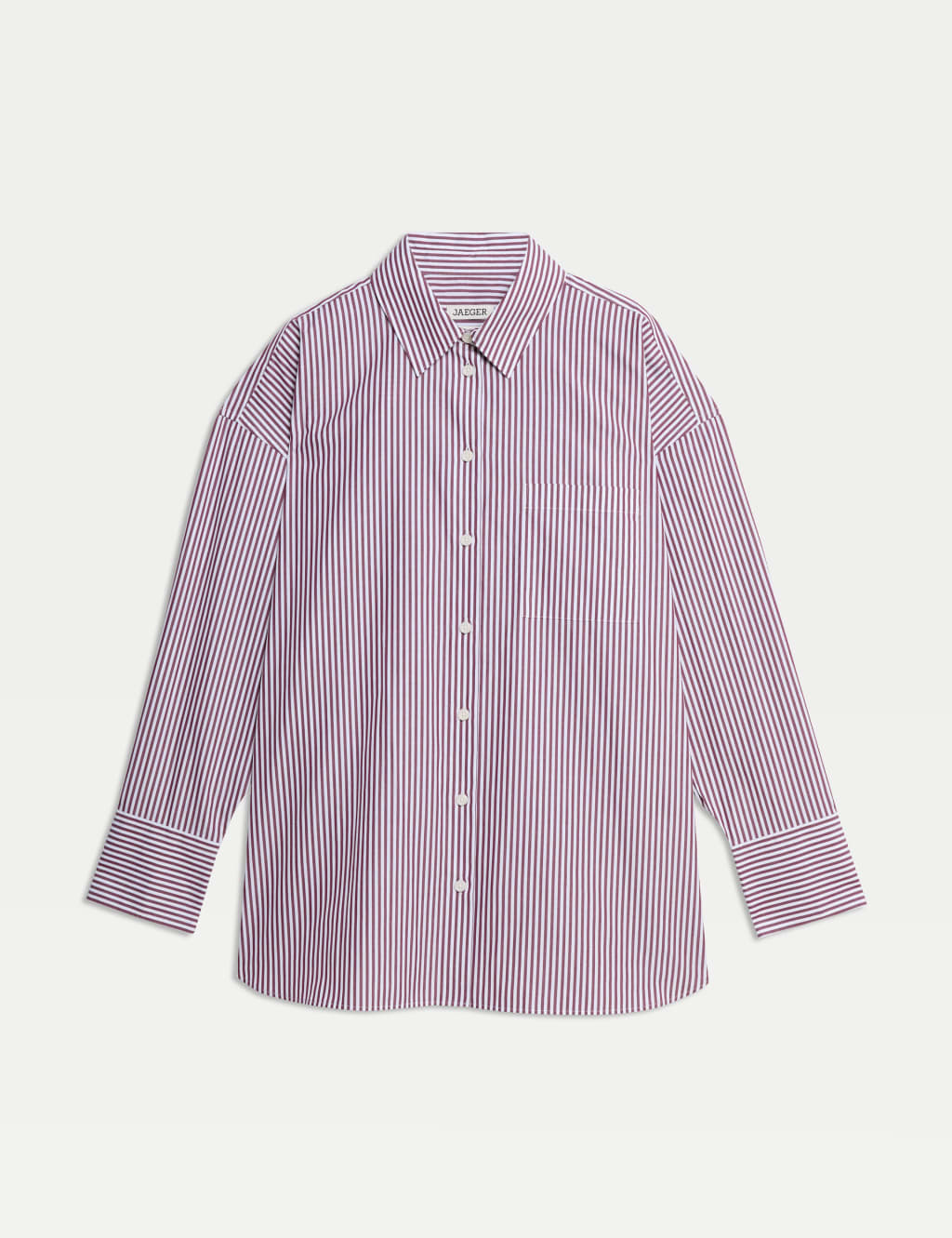 Pure Cotton Striped Collared Oversized Shirt 2 of 8