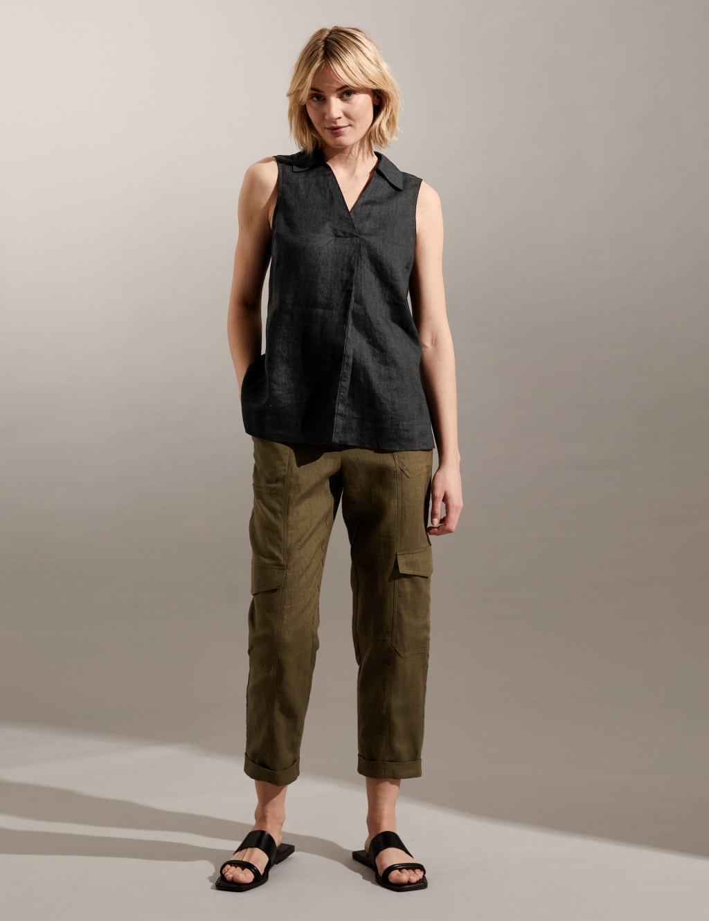 Pure Linen Relaxed Shell Top 3 of 6