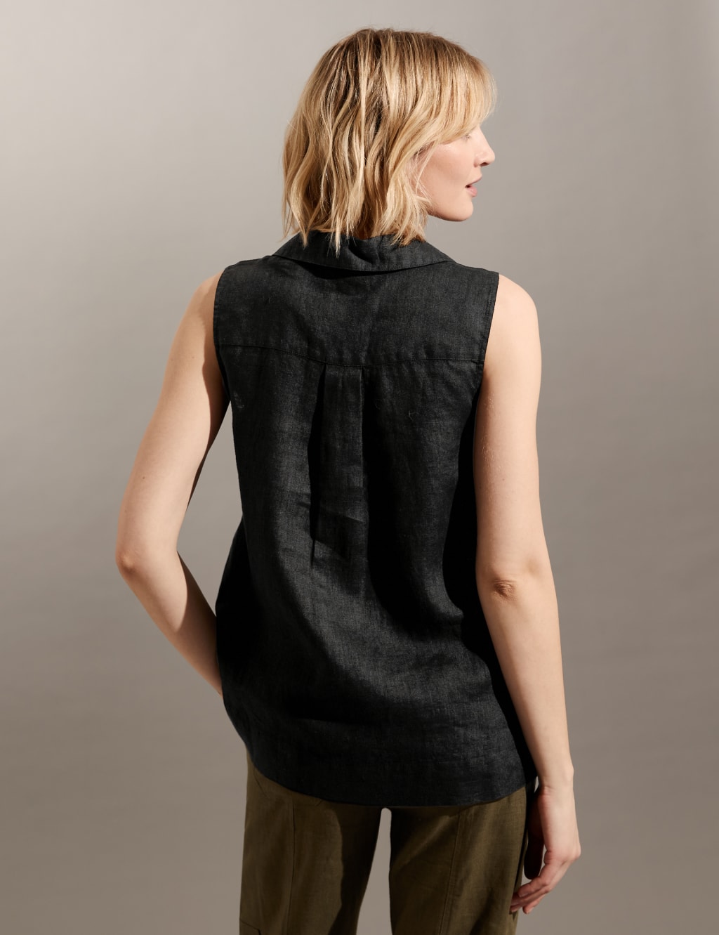 Pure Linen Relaxed Shell Top 5 of 6