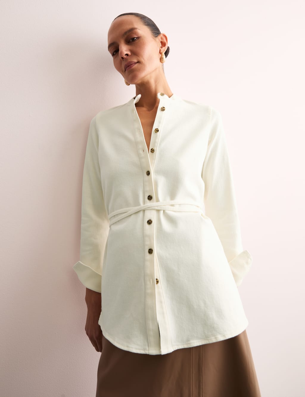 Denim Tie Front Shirt 5 of 7