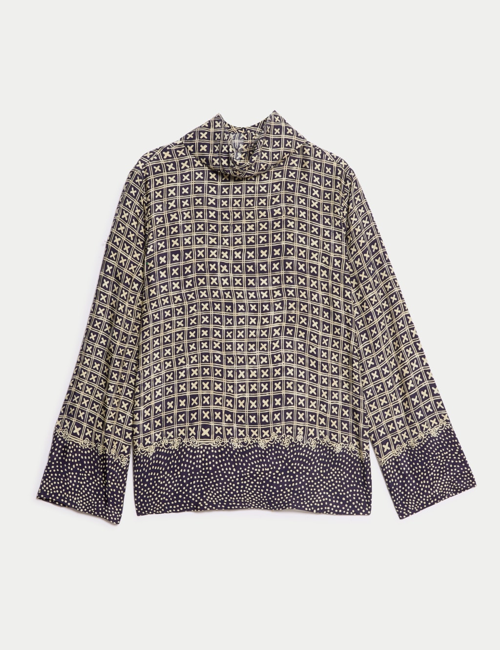 Printed Funnel Neck Blouse 2 of 6