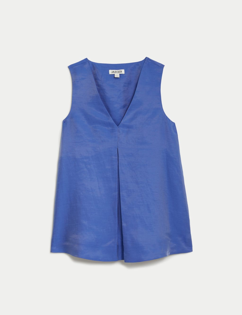 Linen Rich V-Neck Pleat Detail Shell Top 2 of 6