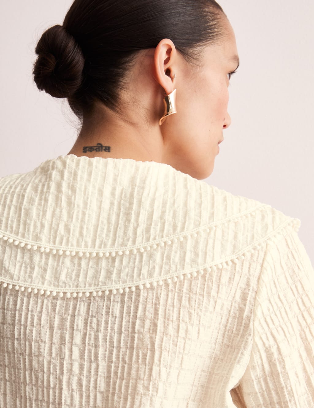 Lyocell Rich Collared Lace Detail Blouse 4 of 7