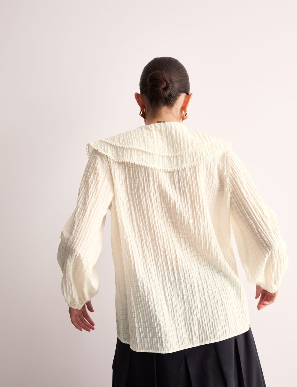 Lyocell Rich Collared Lace Detail Blouse 6 of 7
