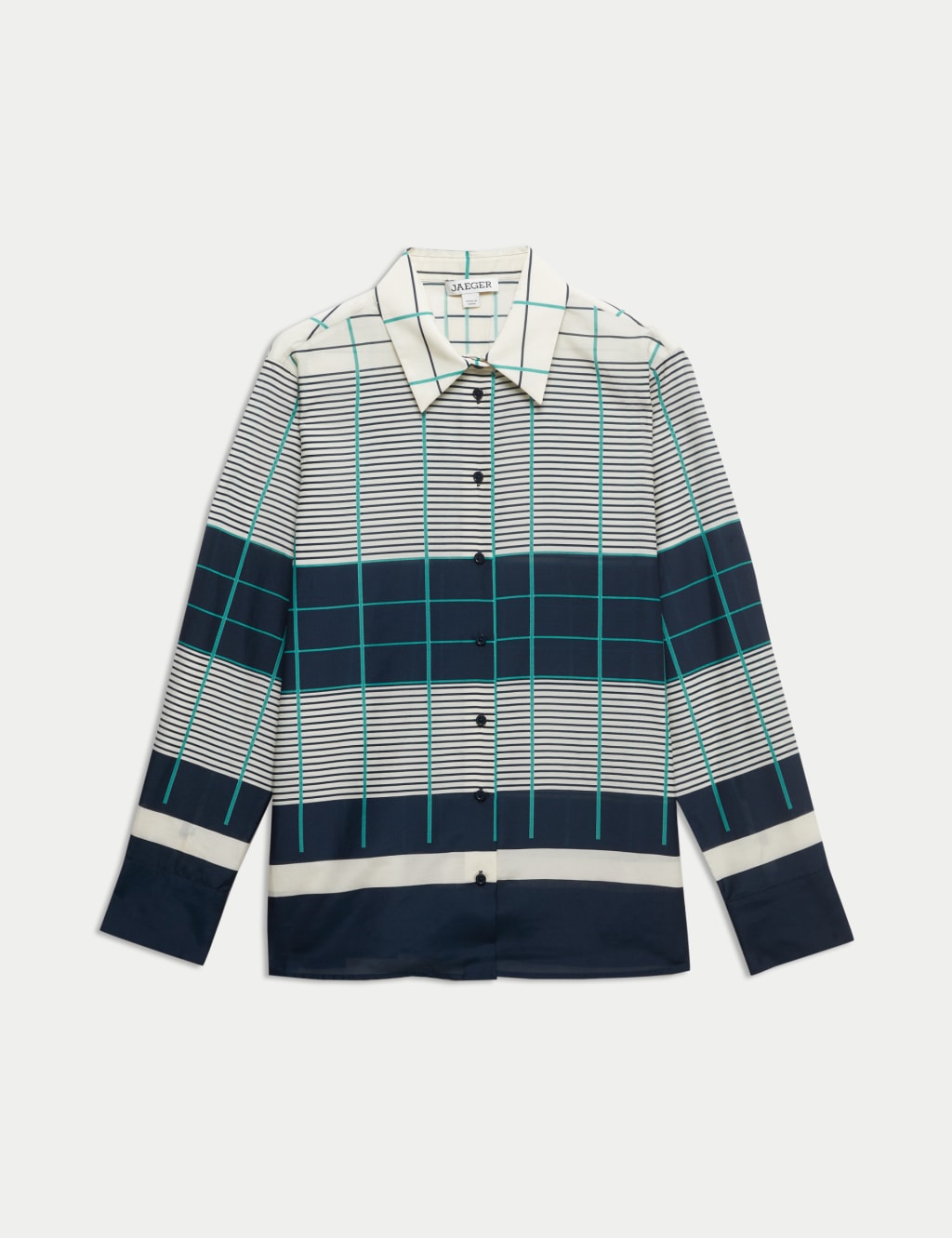 Silk Blend Checked Collared Shirt 2 of 8
