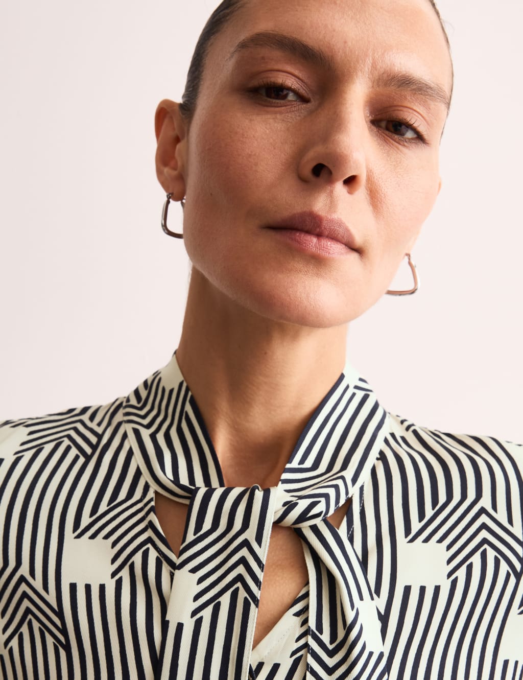 Geometric Tie Neck Top 3 of 6