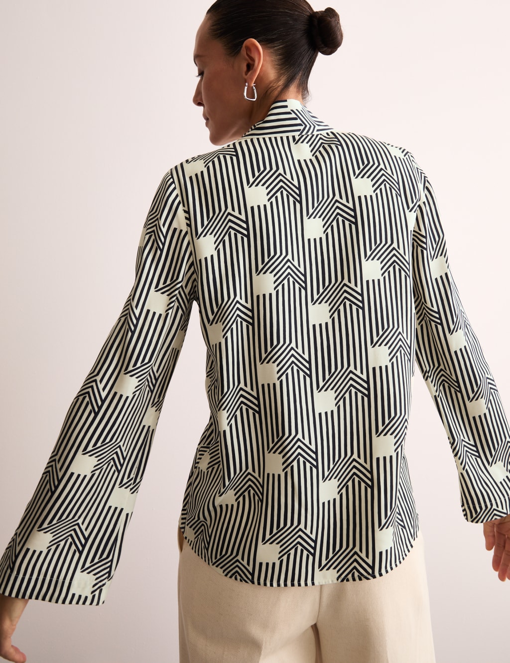 Geometric Tie Neck Top 5 of 6