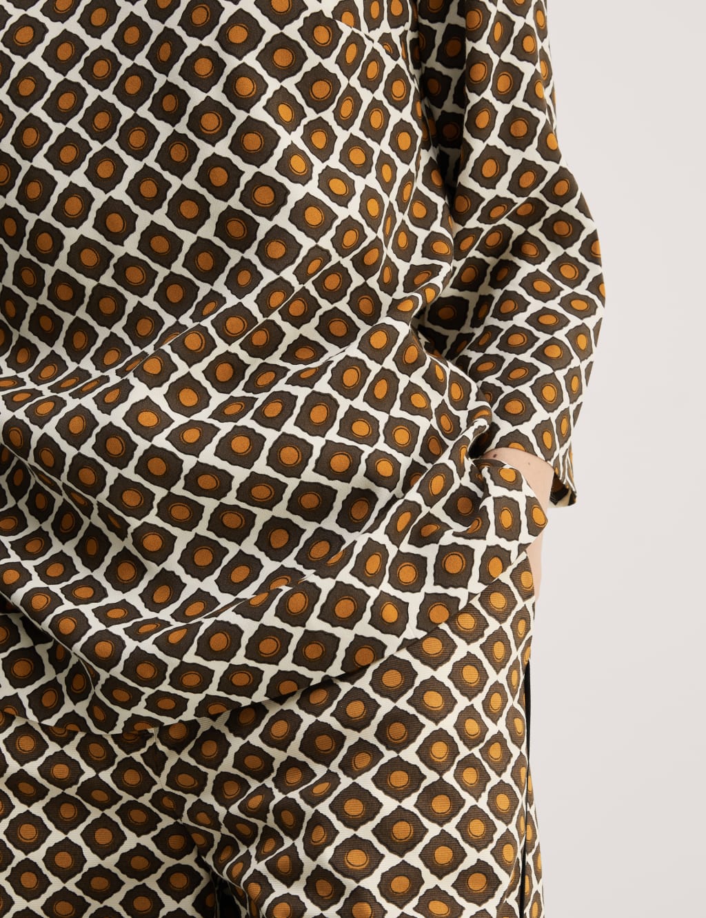 Geometric Crew Neck Button Detail Top 4 of 6