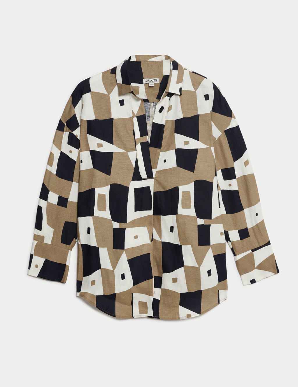 Pure Linen Geometric Relaxed Tunic 2 of 7