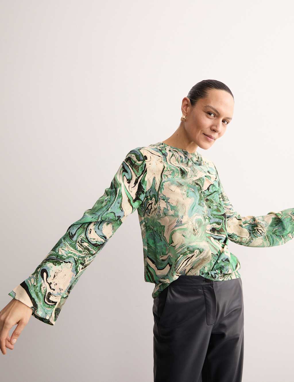 Marble Print Top 4 of 8