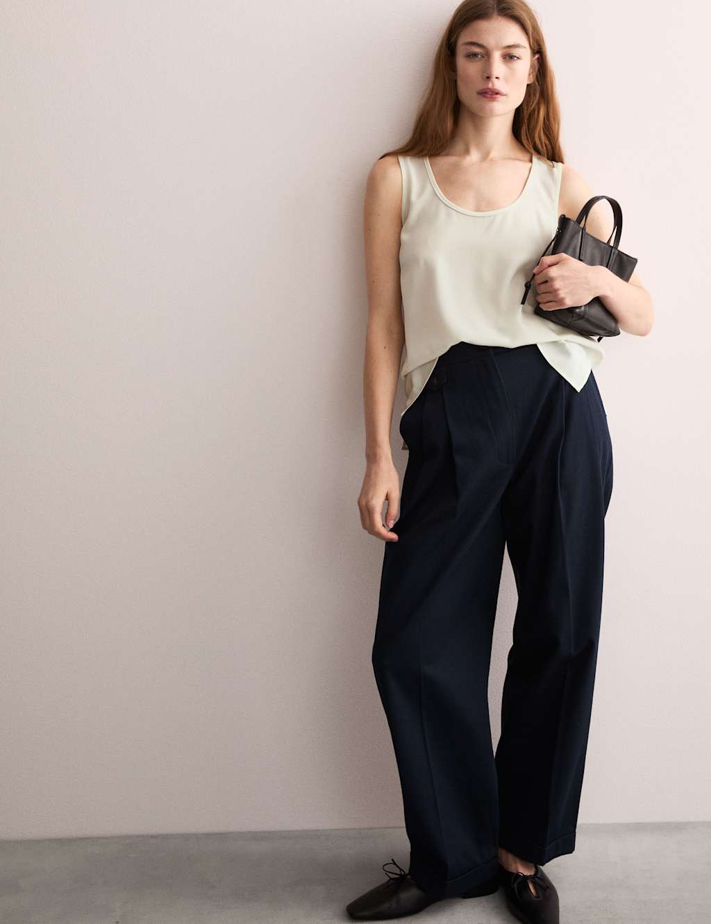 Pure Silk Scoop Neck Shell Top 1 of 8