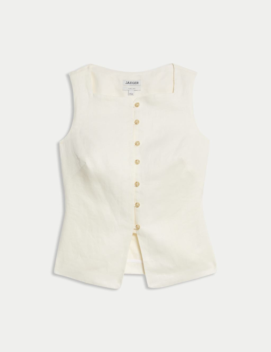 Linen Button Through Sleeveless Top 2 of 6