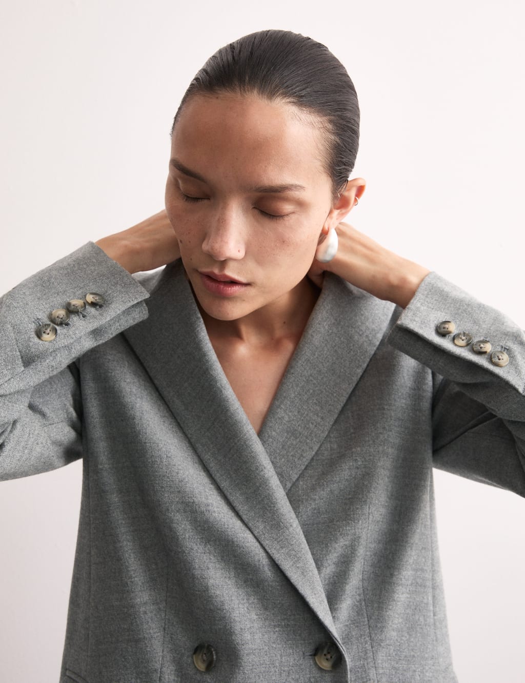 Wool rich double breasted jacket hotsell