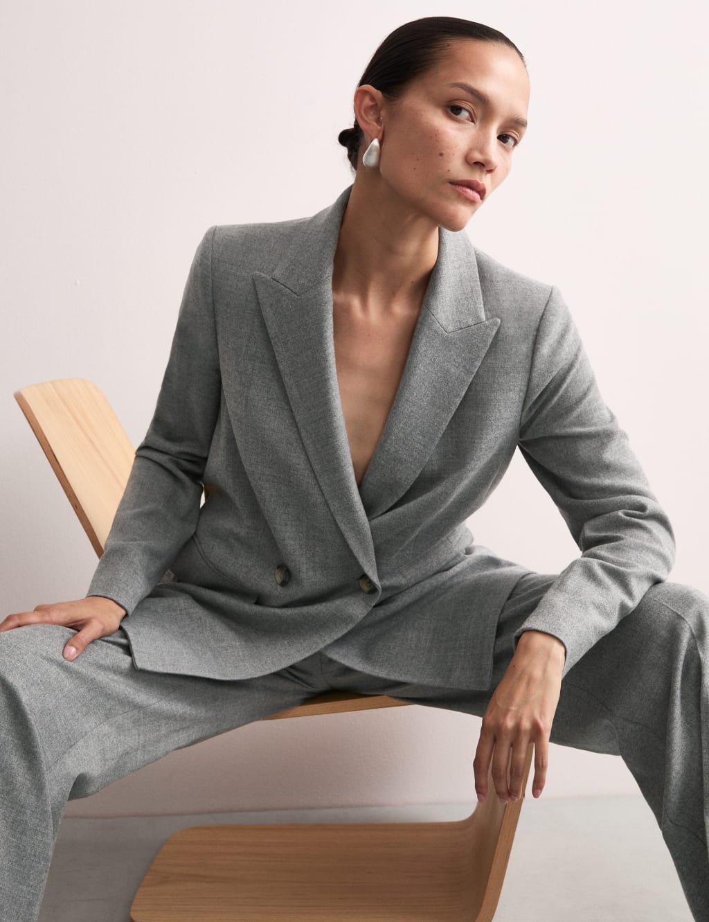 Wool rich double breasted jacket on sale