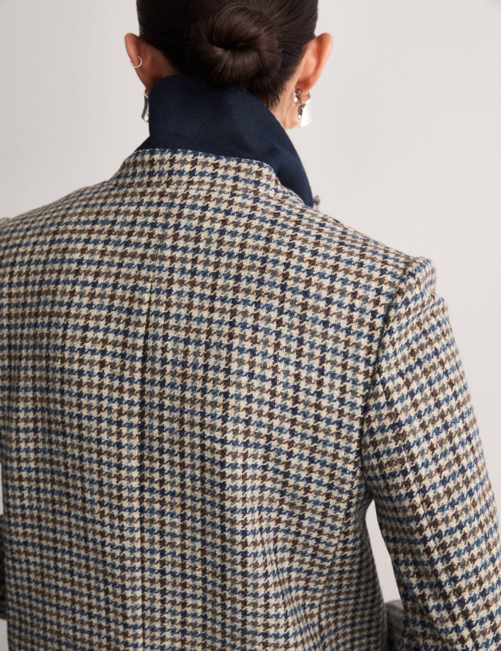 British Wool Checked Double Breasted Blazer JAEGER M S