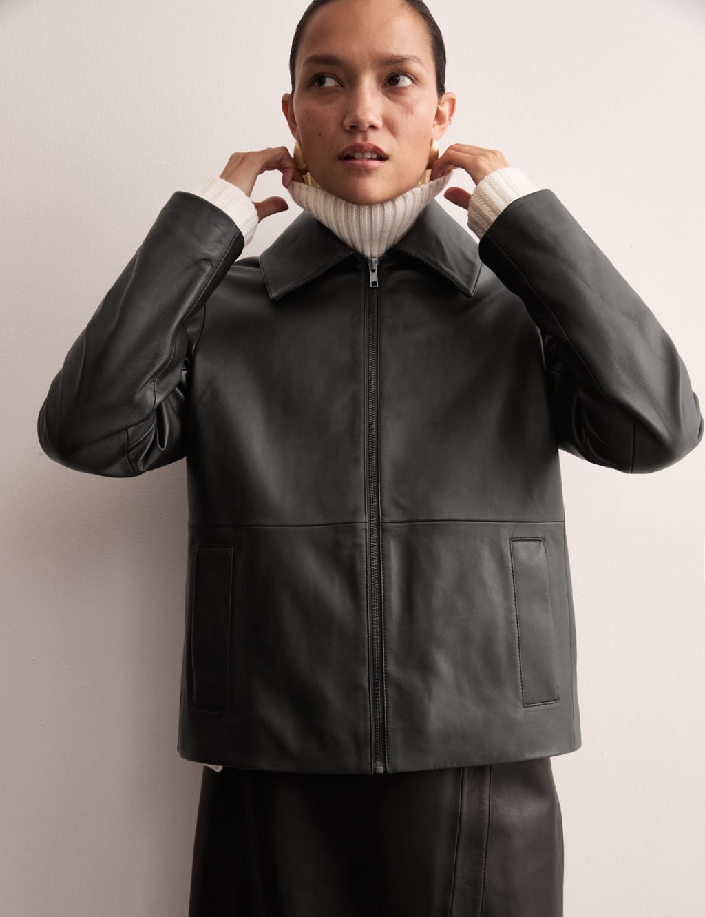 Marks and spencer mens leather jackets hotsell