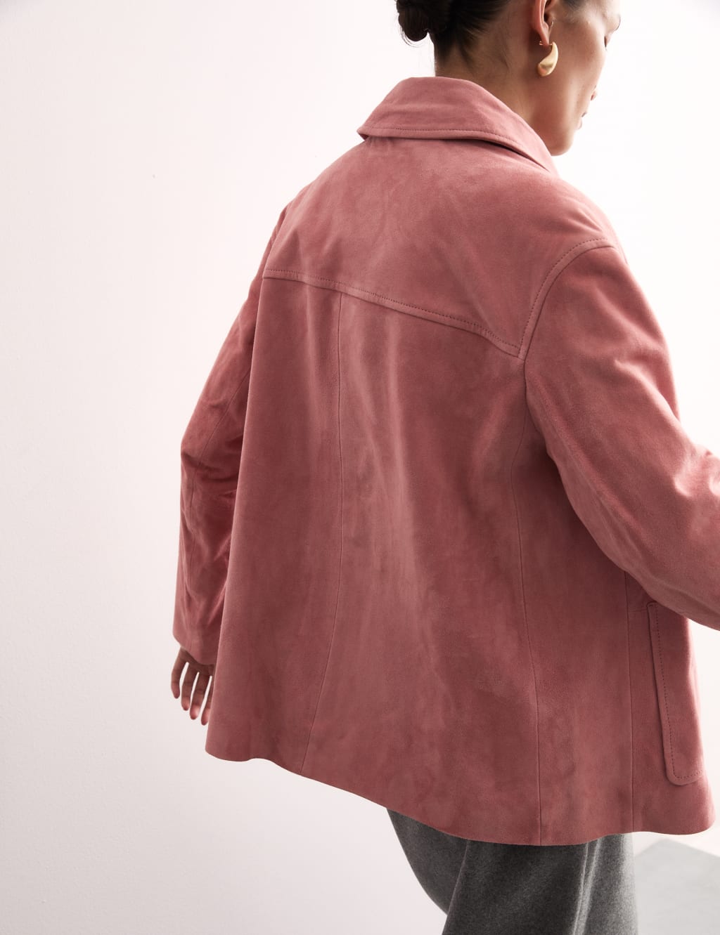 Pink suedette jacket best sale