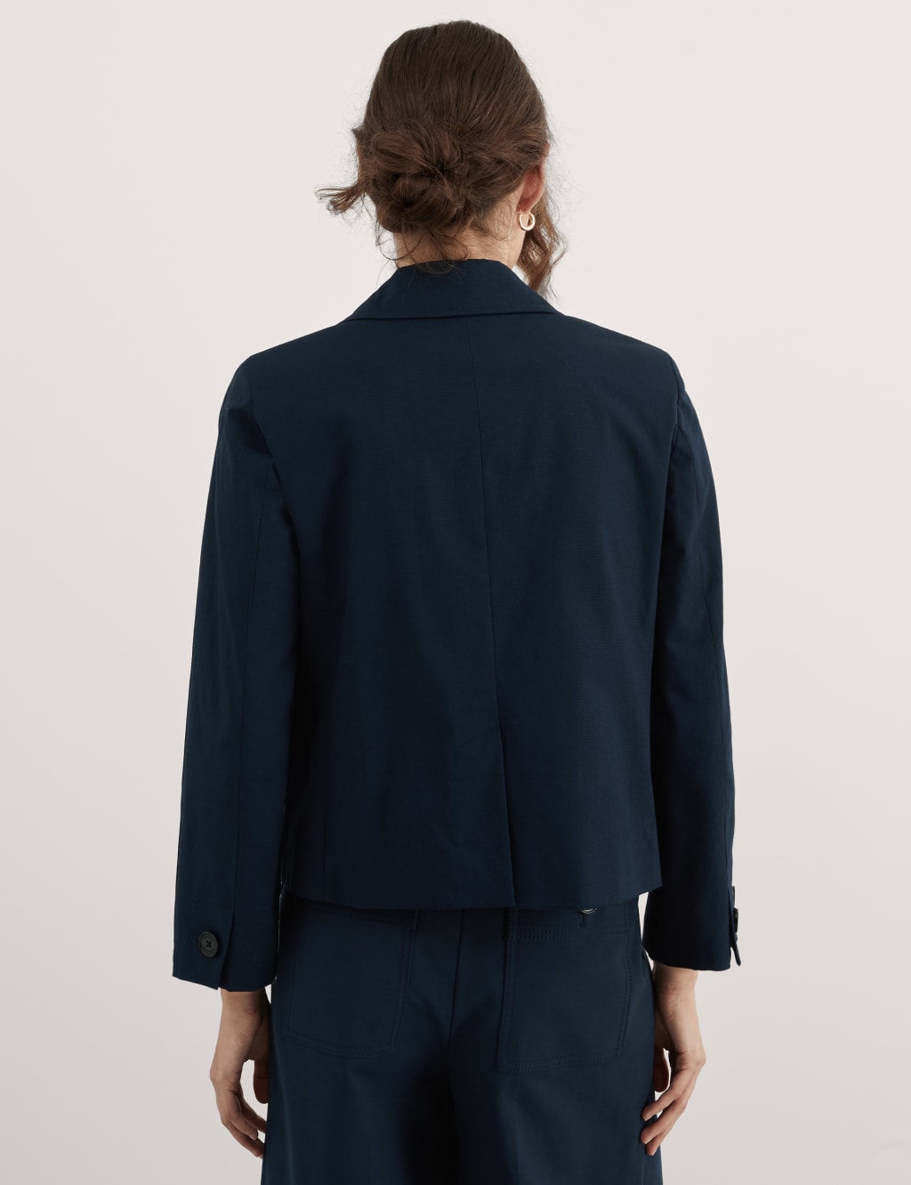 Relaxed Cotton Stretch Cropped Blazer 5 of 7