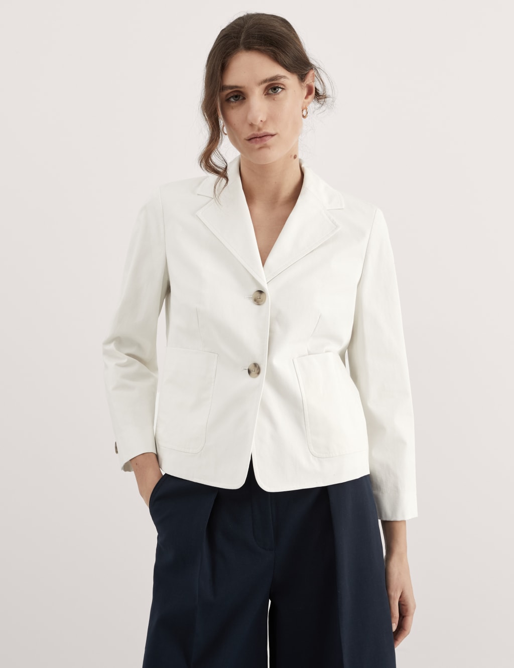 Women's cotton stretch blazer best sale