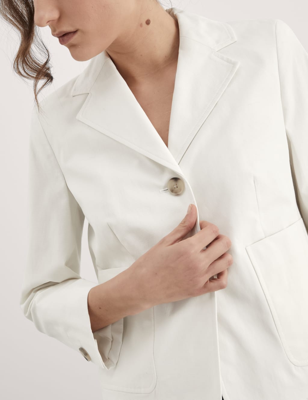 Women's cotton stretch blazer hotsell