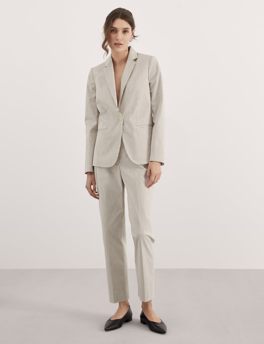 Relaxed Striped Single Breasted Blazer 3 of 7