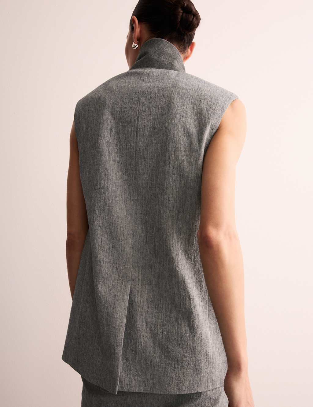 Cotton Rich Sleeveless Longline Blazer 4 of 8