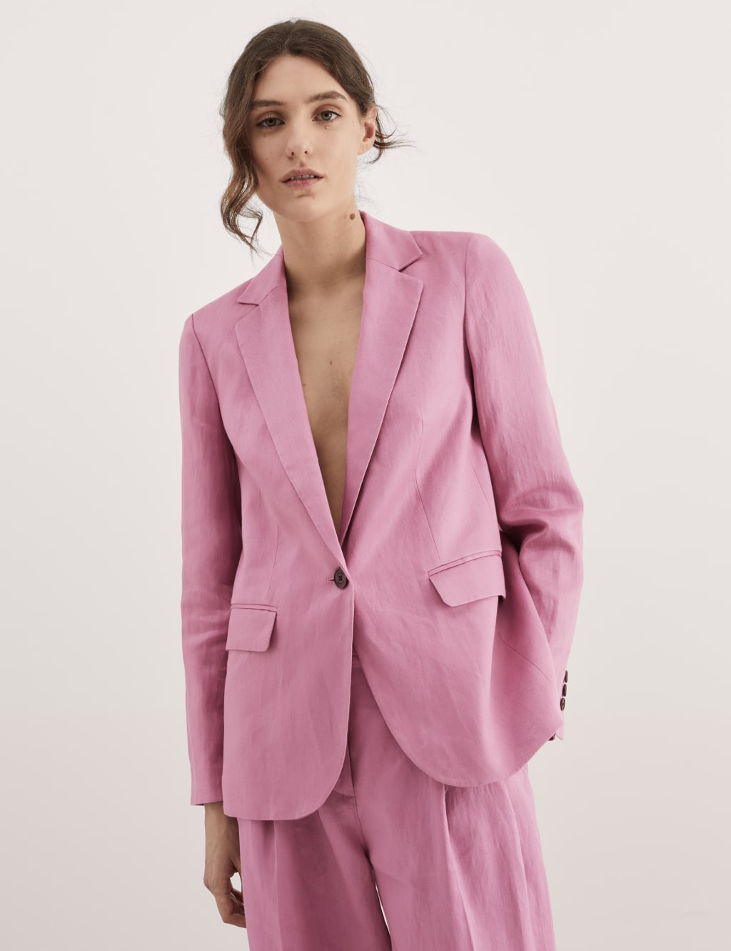Pure Linen Single Breasted Blazer JAEGER M S