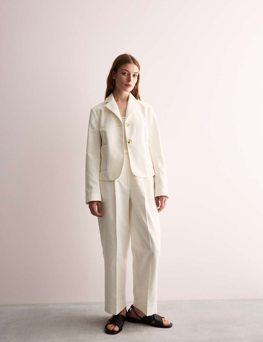 Cotton Blend Cropped Patch Pocket Jacket 4 of 9
