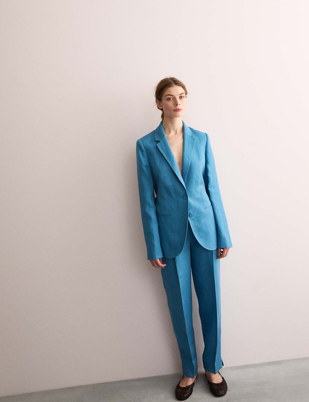 Pure Linen Straight Back Tie Detail Blazer 5 of 9